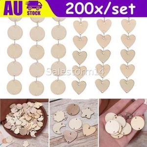200X Wooden Discs Slices Round Heart Ring Birthday Board Calendar Decor Craft I - Picture 1 of 11