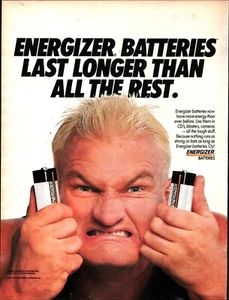 Vintage 1987 Energizer Batterien Printanzeige Last Longer F3 - Bild 1 von 1