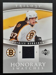 PATRICE BERGERON 2006-07 UPPER DECK TRILOGY HONORARY SWATCHES NO HS-PB    49073