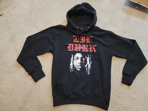 Lil Durk Official Merch Hoodie Rap Music Promo Rare Black Multicolor Print WORN - Picture 1 of 23