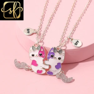 2 Stck./Set Niedliche Cartoon Katzenform Anhänger Kette Best Friends Halskette BFF Friendsh - Bild 1 von 1