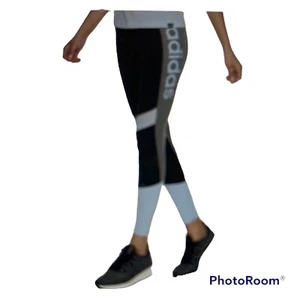 Leggings deportivos Adidas Aeroready grandes negros grises blancos elásticos - Imagen 1 de 11