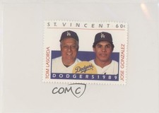 1989 St Vincent US Los Angeles Dodgers Stamps Tommy Lasorda Jose Gonzalez HOF