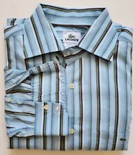 Lacoste (Designed in France). Striped Men Dress Shirt. Made In Tunisia. 42