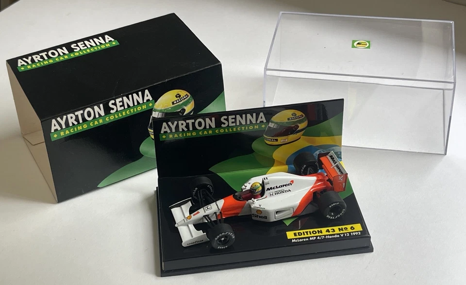 Coche Ayrton Senna Minichamps McLaren MP4/7 Honda V12 modelo F1 1992 Ed43 #6 1:43rd Foto 1 de 4