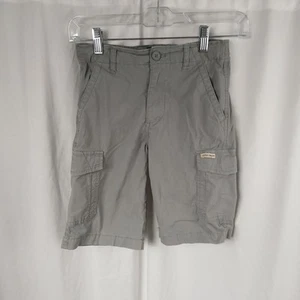 Lucky Brand Adjustable Waist Khaki Cargo Shorts Gray Boys Size 7-8 - Picture 1 of 13