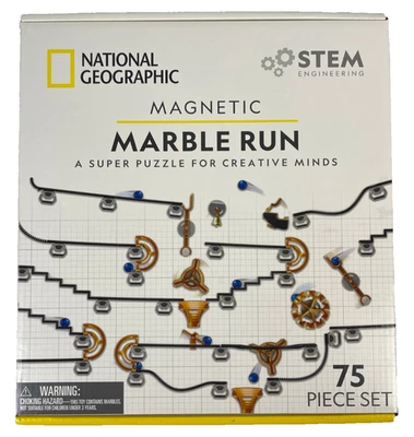National Geographic Magnetic Marble Run 75-Piece STEM Building Set New/ Open Box - Image 1 of 4