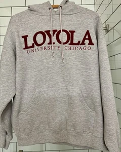 Loyola University Chicago Sweatshirt Hoodie Jansport Maroon & Light Gray Sz Lg - Picture 1 of 10