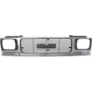 Grille For 91-93 GMC Sonoma 92-94 Jimmy Chrome Shell w/ Gray Insert Plastic - Picture 1 of 8