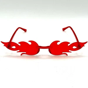 Red Hot Flame Sonnenbrille klar flammend Gewürz Feuer Hitze Teufel gruselig Kostüm - Bild 1 von 9