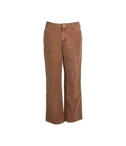 Carhartt Women’s Brown WB136 Double-Knee Dungaree Work Pants Size 18×30 - Picture 1 of 6