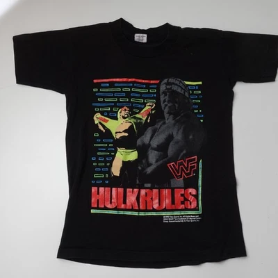 Camisa de Lucha Hogan Vintage Youth Hulk Rules WWF Adulto 1990 Titan Sports De Colección Foto 1 de 4