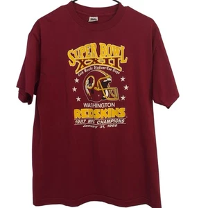 Vintage Single Stitch 1987 Super Bowl XXII Trench Shirt XL- USA Made - NFL - Picture 1 of 7