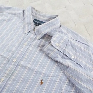 Ralph Lauren Classic Fit Oxford Button Up Shirt Mens 3XB Striped Blue Formal - Picture 1 of 12