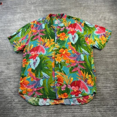 Camisa Jams World Para Hombre Grande Verde Estampado Abotonable Foto 1 de 4