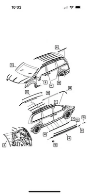 Moldura de techo Mopar original izquierda 5113661AD Foto 1 de 4