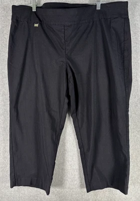 Alfani Womens Plus Black Capri Pants Tummy Control Stretch Dressy Sz 24W Pre-Own - Image 1 of 4