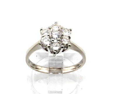 Ring Weiß-Gold 585 14Kt 7 Diamanten / Brillanten ca 0,70 ct - Bild 1 von 4