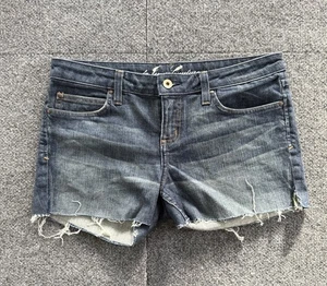 Juicy Couture Y2K Denim Cutoff Shorts Raw Hem Women's Size 30 Made in USA - Afbeelding 1 van 15