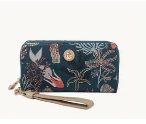 Cartera Muñequera Spartina 449 Mystic Mermaid Sea Life Náutica Cremallera Alrededor Nueva con Etiquetas - Imagen 1 de 4