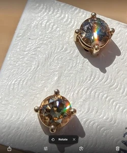 Orecchini a perno con diamanti champagne oro 14k ~1ctw origine Argyle creduto - Foto 1 di 4