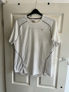 New Balance Lightning Dry Running Tee Size Large White Short Sleeve Gym - Picture 1 of 11