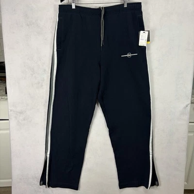 Calça de moletom Nautica masculina 2XL XXL azul marinho competição joggers zíper tornozelo nova com etiquetas - Imagem 1 de 4