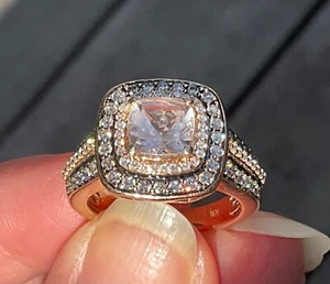 LeVian Morganite & Diamond Ring 14K Rose Gold - Picture 1 of 6