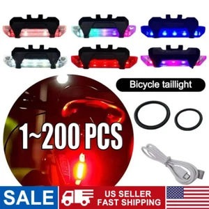 5 LED USB Rechargeable Bike Tail Light Bicycle Safety Cycling Warning Rear Lamp - Picture 1 of 15