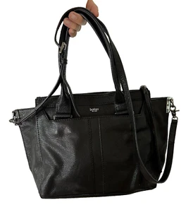 Botkier Purse Black Leather Top handles Crossbody Strap Multi Pocket Excellent - Picture 1 of 17