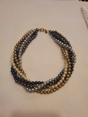  JOAN RIVERS COUTURE MULTICOLORED FAUX PEARLS STATEMENT CHOKER NECKLACE (32) - Image 1 of 4