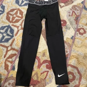 Boys Nike Pro spandex Black Compression Tights large - Picture 1 of 12