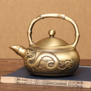 Tetera de cobre puro dragón y fénix 纯铜龙凤茶壶 工艺品客厅书房茶具用品 - Imagen 1 de 6