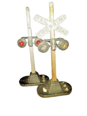 2 Lionel Postwar O Scale Model Train No 154 Railroad Crossing Signal Parts Only - Image 1 of 4