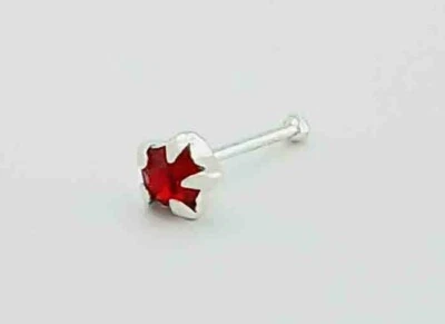 LAB CREATED RUBY NOSE EARRING .925 STERLING SILVER - New With Tag - Image 1 of 3