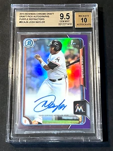 Josh Naylor 2015 Bowman Chrom LILA Refraktor Auto RC 234/250 BGS 9,5/10 - Bild 1 von 2