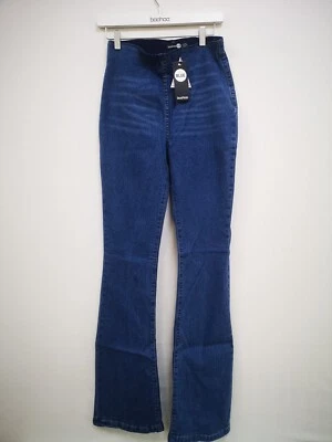 Boohoo Tall High Waist Stretch Flared Denim Jegging   - Image 1 of 3