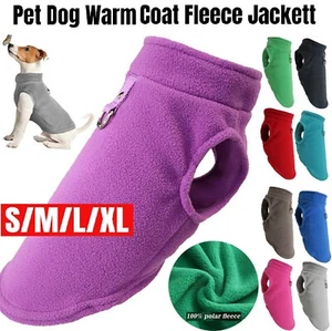 Pet Dog Warm Coat Fleece Jacket Jumper Sweater Winter Clothes Puppy Vest Outfits - Picture 1 of 17