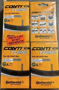 4x Continental Bicycle Conti Inner Tubes Tour 28 Slim 700C 40mm A Schrader Valve - Picture 1 of 6