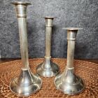 Vintage International Silver Co. Silver Plate Handmade India (3) Candle Holders