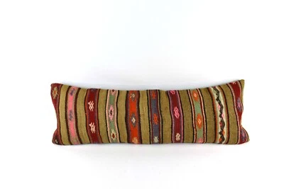 12x36 Ethnic Rug Pillow Decorative Vintage Faded Carpet Boho Cushion Cover 3968 - Image 1 of 3