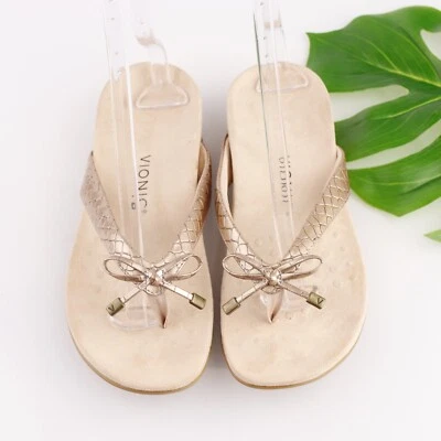 Vionic Womens Bella Sandal Size 10 Rose Gold Thong Arch Support Toe Post Slide - Image 1 of 4