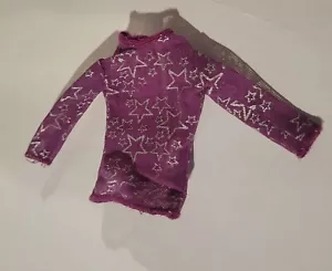 Barbie Purple With Silver Stars Top For Doll Genuine Barbie Pink Tag - Picture 1 of 3