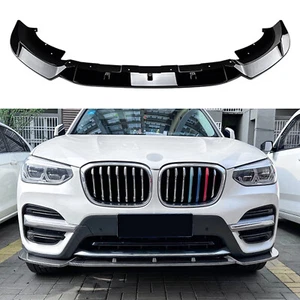 Gloss Black Front Spoiler Splitter Lip For BMW X3 X4 G01 G02 2018-2021 2019 2020 - Picture 1 of 10