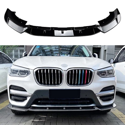 Gloss Black Front Spoiler Splitter Lip For BMW X3 X4 G01 G02 2018-2021 2019 2020 - Image 1 of 4