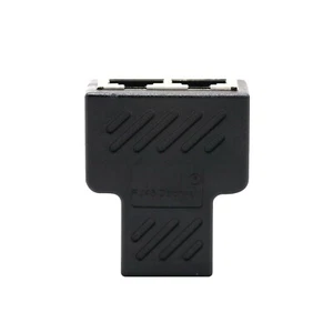 RJ45 Splitter Adapter 1 To 2 Ways Dual Female Port CAT5/6 LAN Ethernet Cable F - Afbeelding 1 van 10