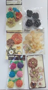 FLORAL embellishments decoration lot of 6 (various brands) recollections craft - Picture 1 of 7
