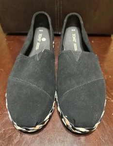 TOMS Alpargata Colors Leather Wrap Solid Black Suede Women Slip-on Size 12 - Picture 1 of 7