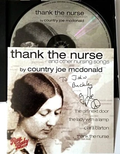 COUNTRY JOE MCDONALD SIGNED CD IMPORT GERMAN THANK THE NURSE ROCK GUITAR FISH lp - Picture 1 of 18