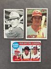Pete Rose(3 Card Lot)1969 Topps Deckle Edge #21,Batting Leaders #2,1975 Sspc #41